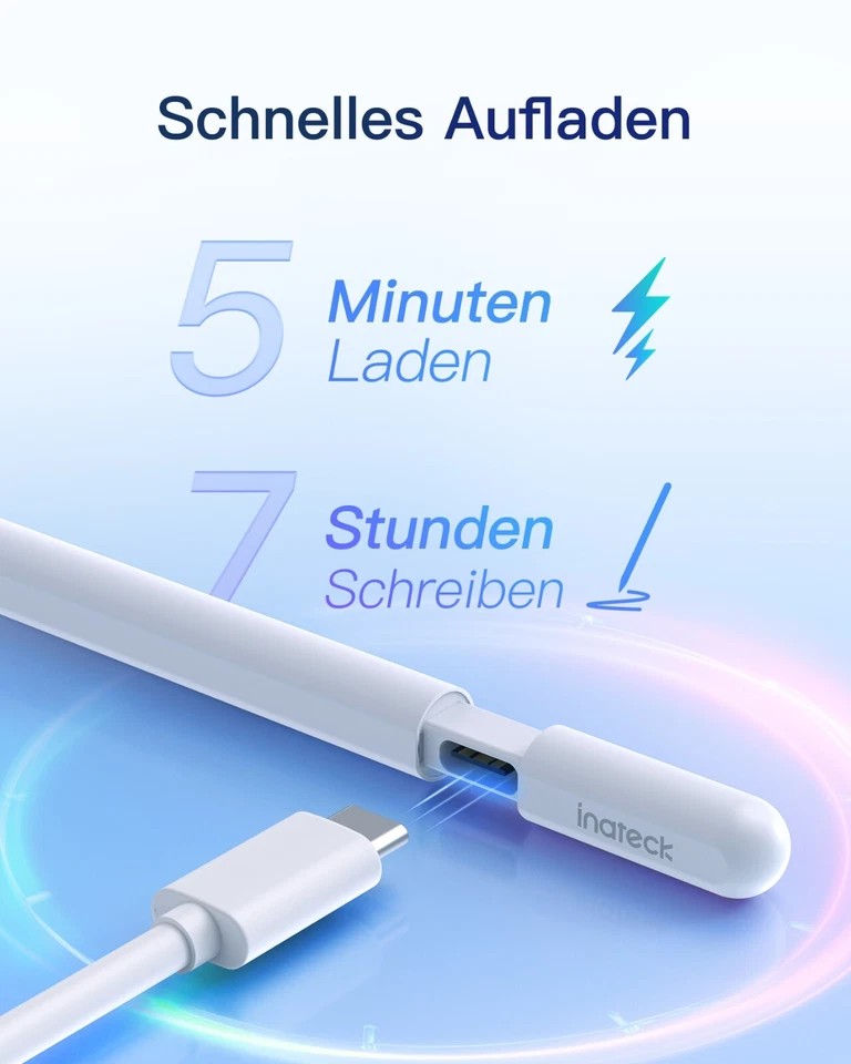Inateck Apple Pencil Stylus Pen Stift iPad Magnetisch mit Ersatzspitz 2018-2025 - Bild 2 von 4