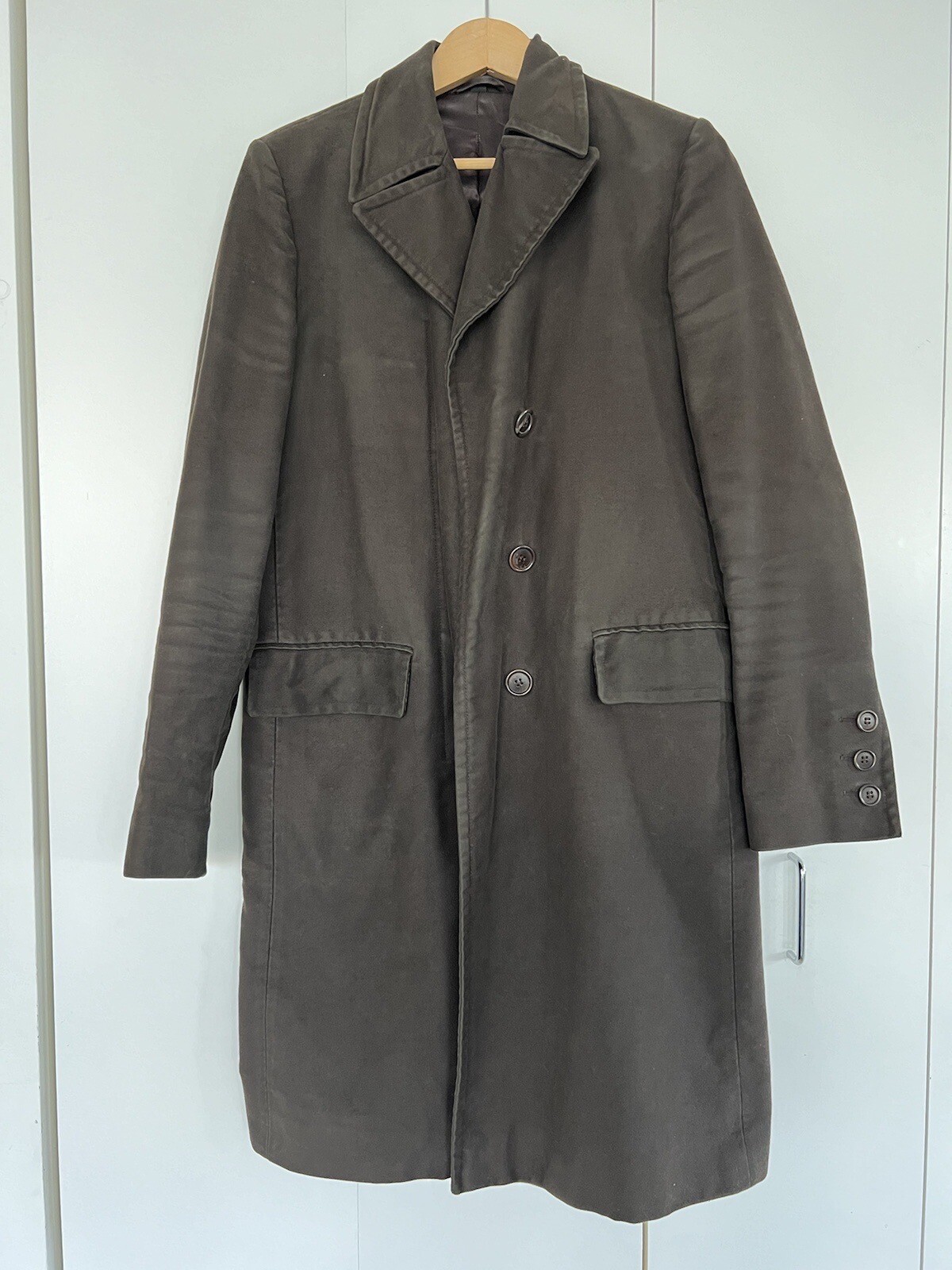 Vintage Helmut Lang Moleskin Overcoat Gem