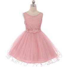 DUSTY ROSE Size 16 Flower Girl Dress Prom Formal Wedding Birthday Bridesmaid