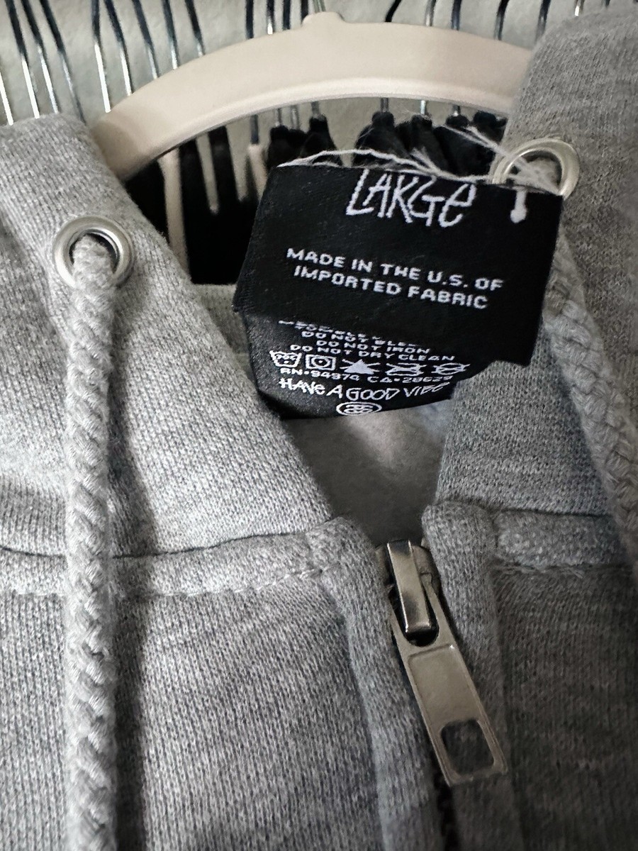 Stüssy グレー フーディー XL Stussy Tough Gear Gray Zip Up Hoodie Large New NWOT CUT TAG