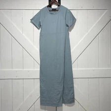 Pomander Place Tuckernuck Womens Small Maxi Dress Blue Tie Stretch Elegant FLAWS