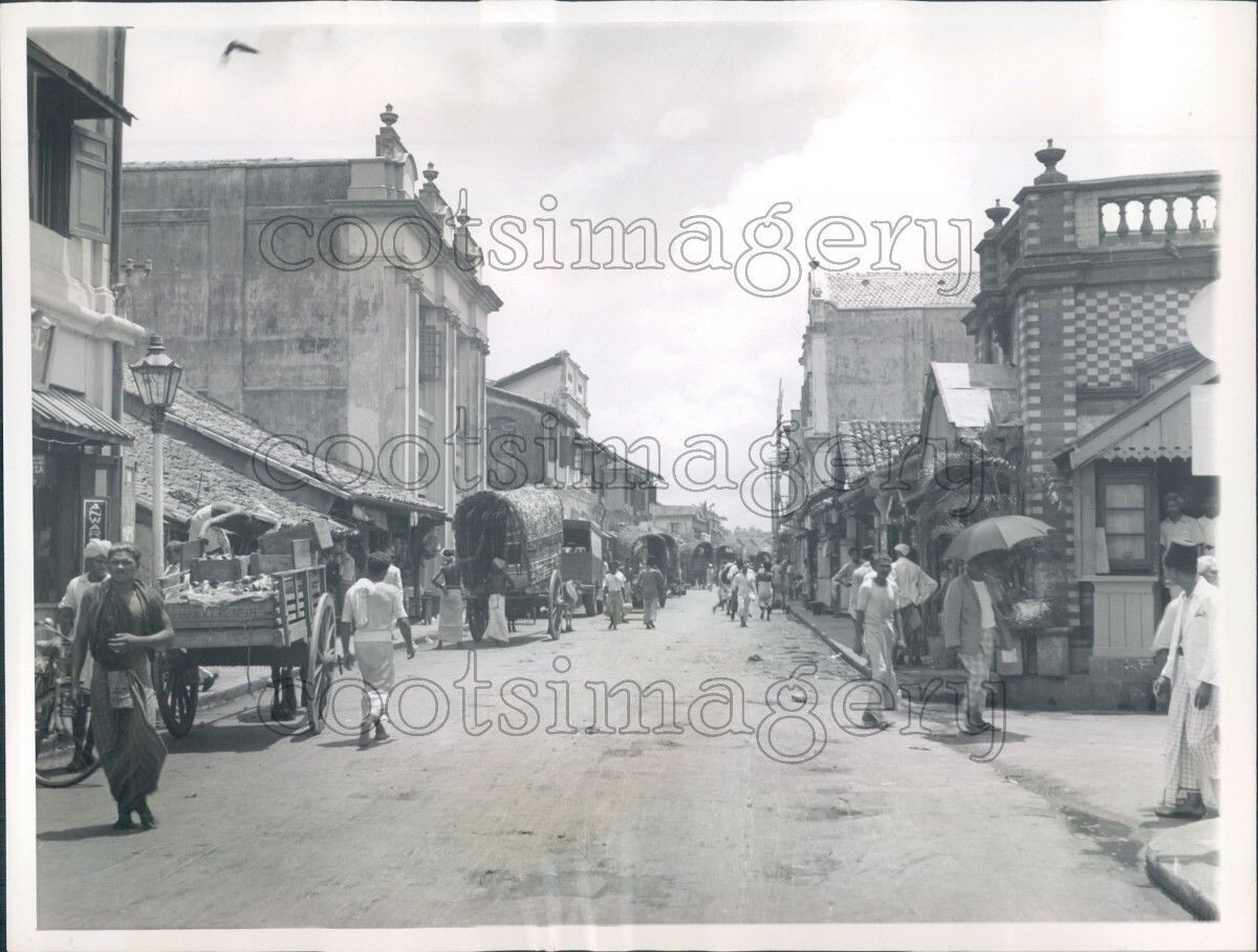 1942 Press Photo Street Scene 1940s Colombo Ceylon Sri Lanka
