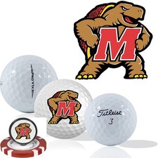 NCAA Maryland Terrapins Golf Balls 12 pack Titleist ProV1X Refinished