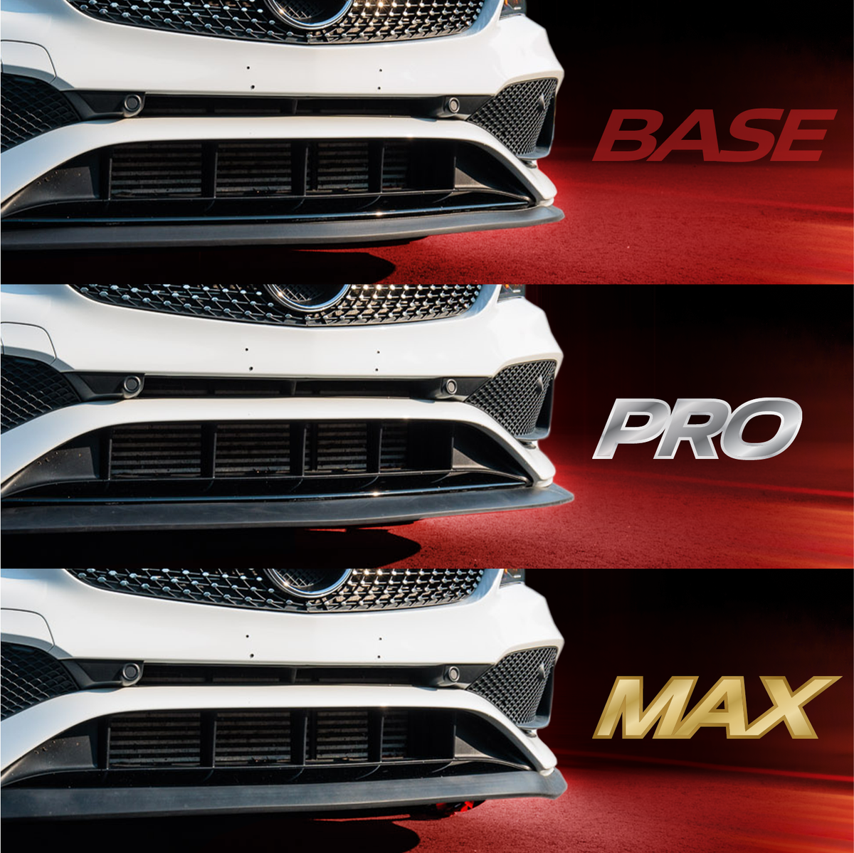 に*け様 新品EZLIP PRO フロントスプリッター 3個セット EZ Lip Front Splitter PRO - 2-inch Spoiler Body Kit Wing Trim