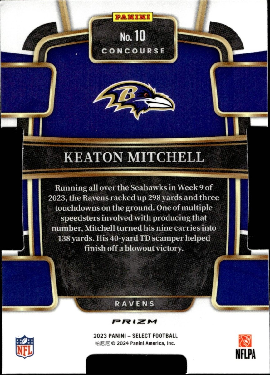 2023 Panini Select - Concourse Keaton Mitchell #10 Tri-Color Prizm