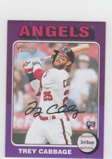 Trey Cabbage 2024 Topps Heritage Mini RC Purple Border 08/15 SP #109 Angels