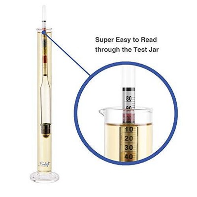 Didiseaon Stable Glass Plastic Hydrometer Easy Read Alcohol Tester For