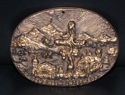 Kupfer Wandbild Relief Kupfer '' Gemeinsam Unterwegs'' Kunsthandwerk  S. Wenzel