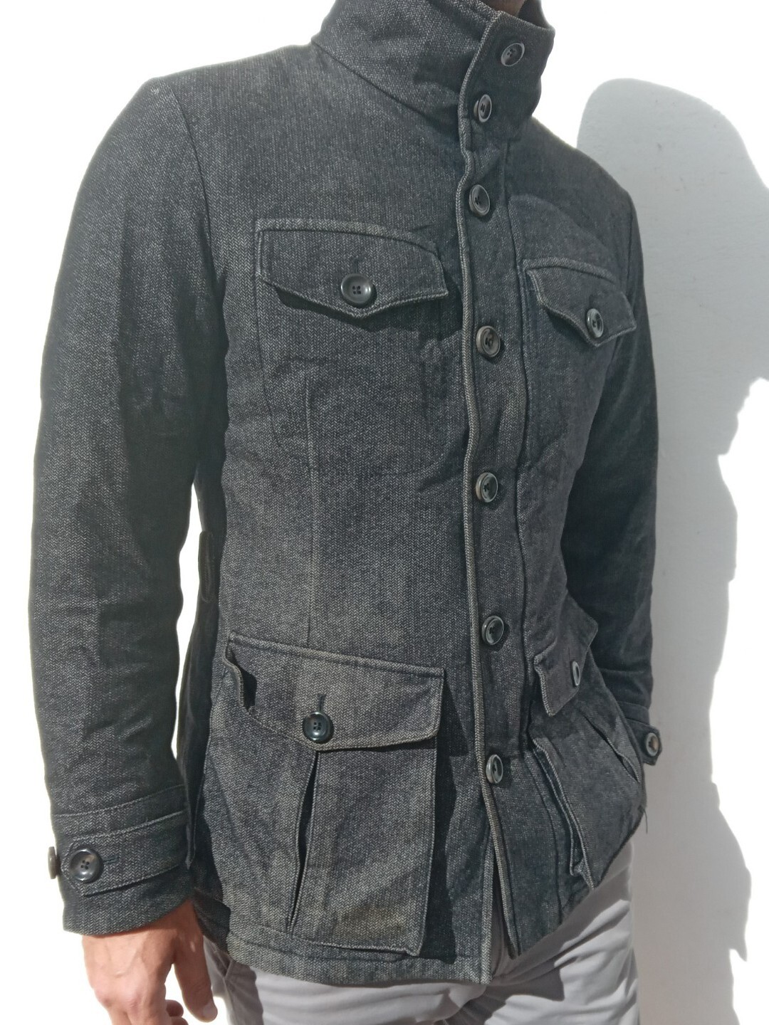 ARMANI COLLEZIONI Field Jacket Size 38 UK Grey Wool Mix Vintage RRP £329 image 3