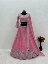 Festival Wear Faux Georgette Lehenga Choli With Dupatta For Women And Girls