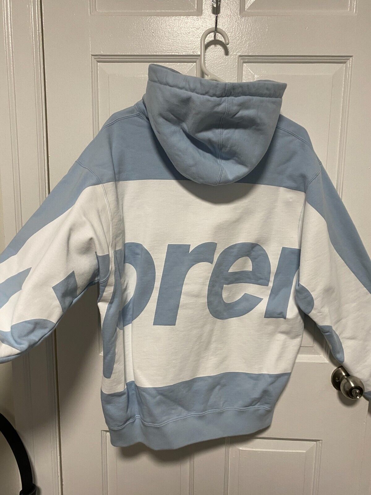 light blue supreme hoodie