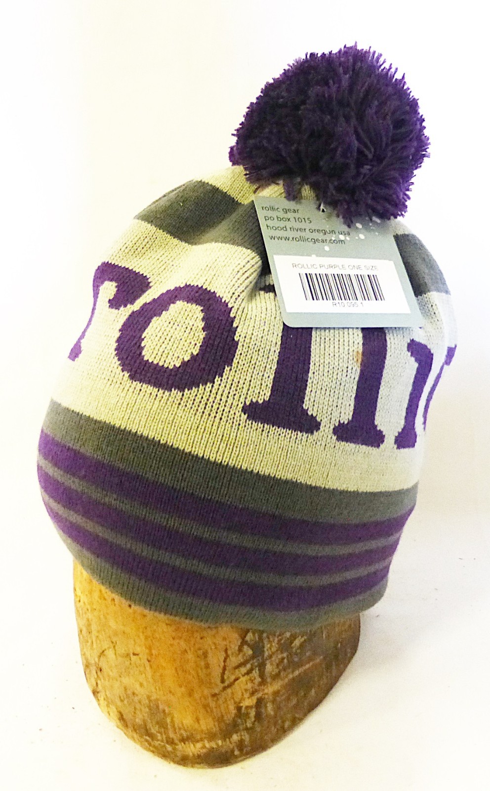 Purple Gray Rollic Gear Winter Beanie Hat New-image