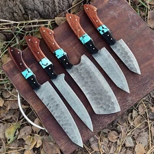 Damascus Knives Set Forged Damascus Chef  Knife Set X678