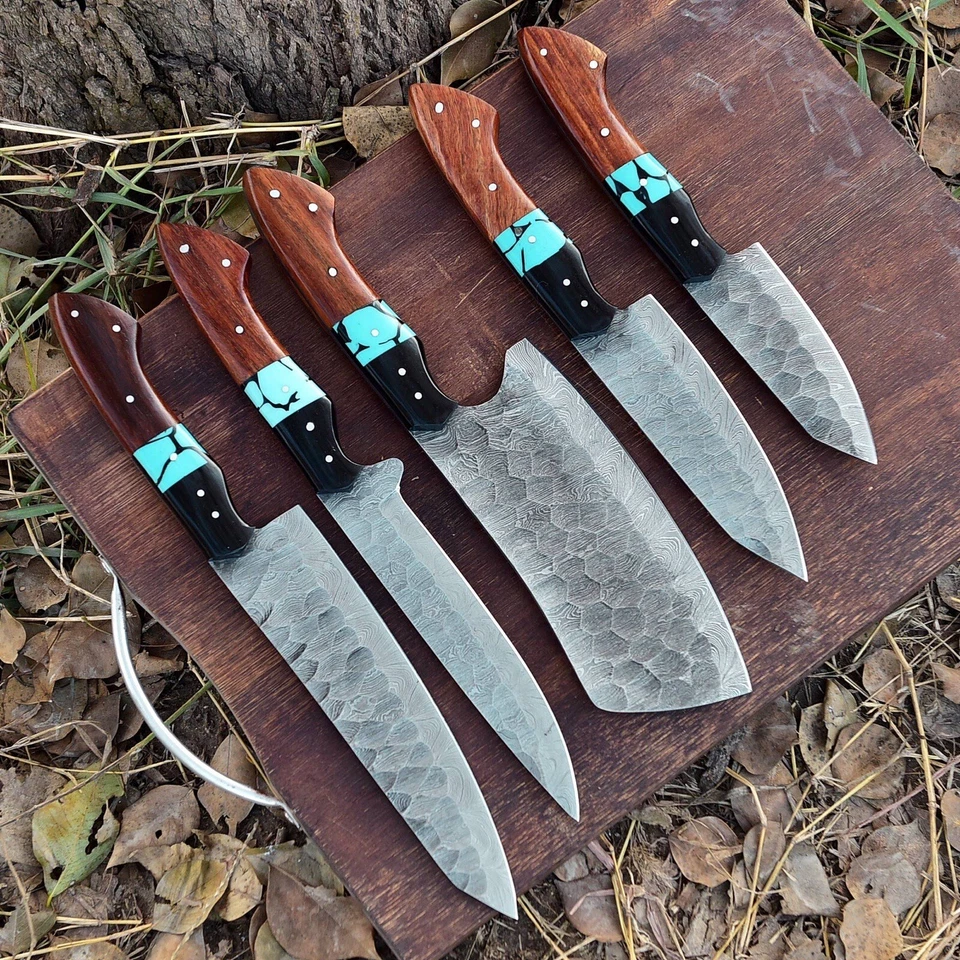 AJ SANITY KNIVES Damascus Knives Set Forged Damascus Chef Knife Set X678