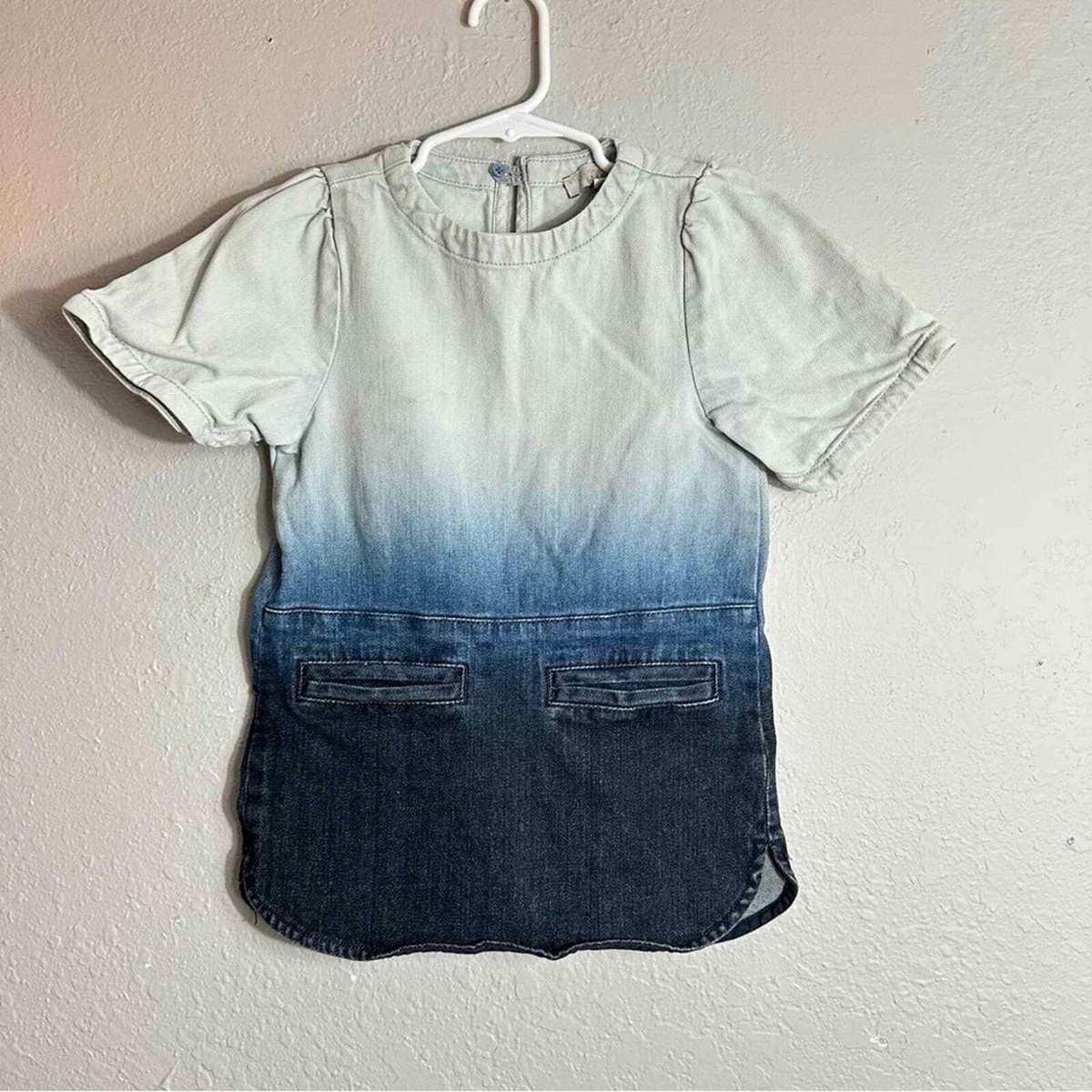 Stella McCartney Kids, Blue Denim Ombre Jean Dress, Girls Size 4 Stella McCartney Kids, Blue Denim Ombre Jean Dress, Girls Size 4