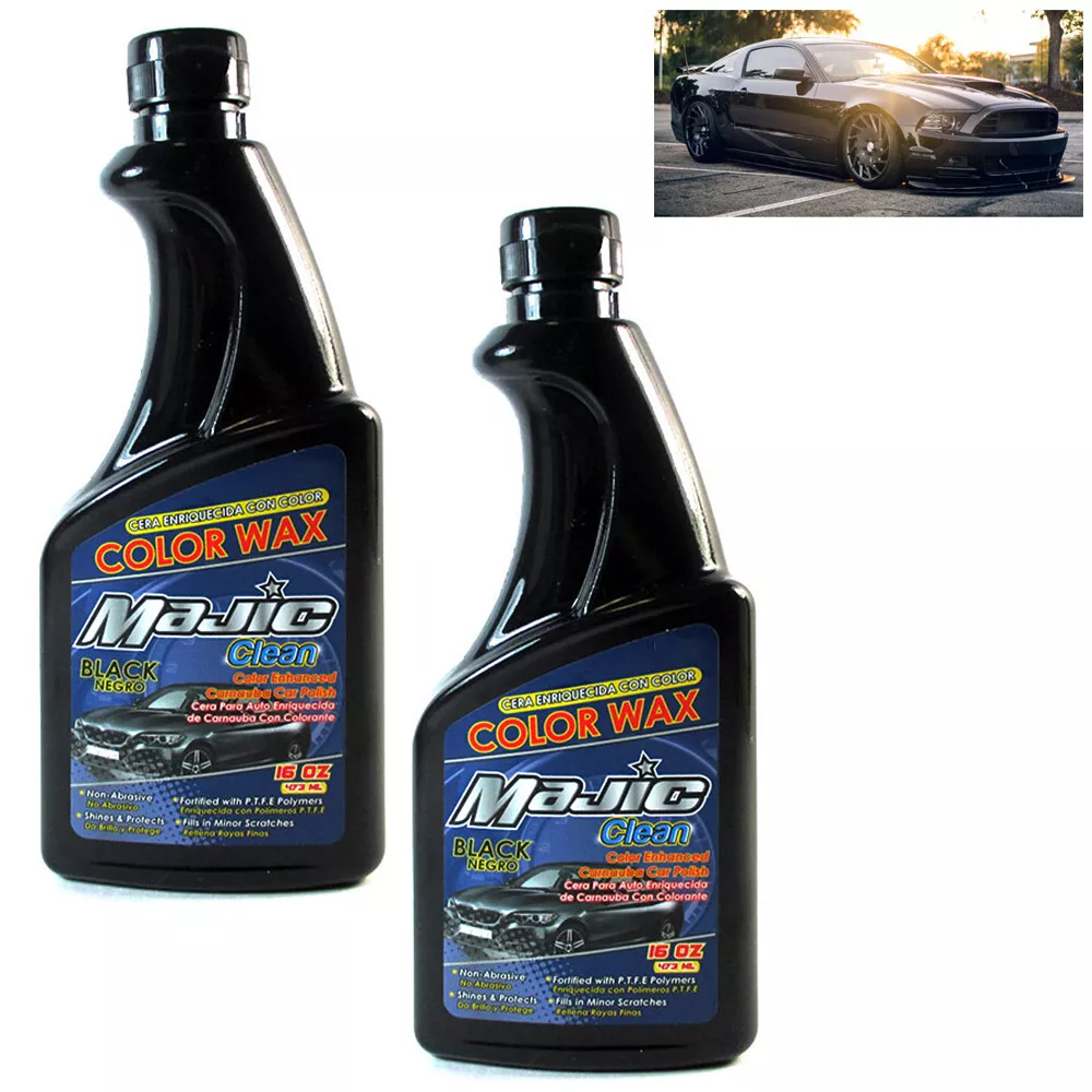 2 Negro Coche Pulir Cera 16oz Carnauba Auto Cuidado Brillo Pintura