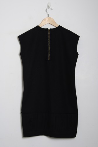 Yves Saint Laurent Mini Dress Black Wool Sleeveless Party Bodycon Wrap Size S - Picture 4 of 7