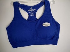 Sweet Romeo S/M Active Womens BLUE Stretch SEAMLESS WIRELESS REMOVA Sports Bra