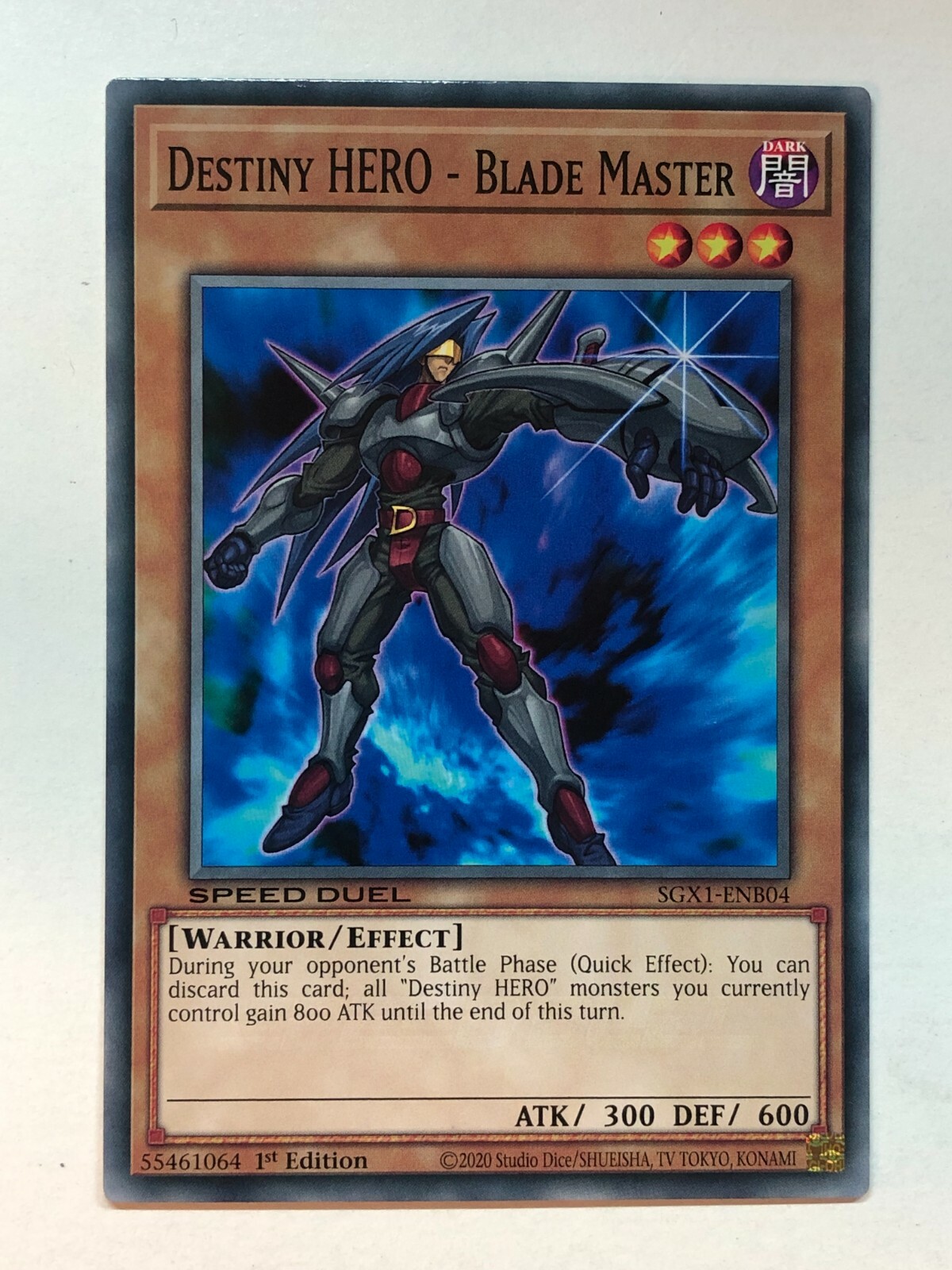 Yu-Gi-Oh! Destiny Hero - Blade Master - SGX1-ENB04 Common 1st Edition Trading Card