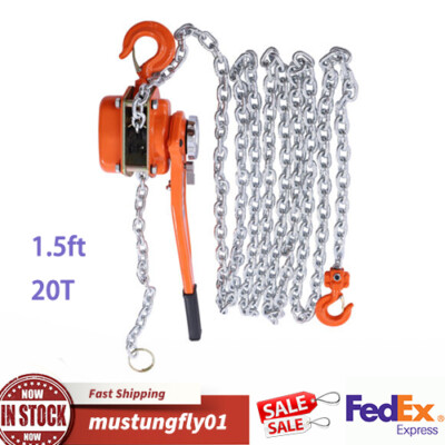 Lever Block Chain Hoist Ratchet Type Come Along Puller 20 FT Lifter 1.5 Ton New