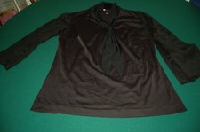 Camicetta donna, nero, Cotone e chiffon, tg 48, nuova