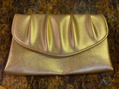 Vintage Gold Clutch Evening Purse 1978 Avon? (Flaws see photos
