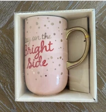 Modern Expressions 20 oz. Ceramic Mug "Stay on the Bright Side" New in Box