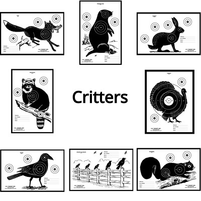 (24 PACK) Fun Paper Targets [10.5'' x 12'' Tag] - Choice of Critter, FREE SHIPPING