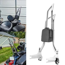 27" Dual Sharp-Angle Sissy Bar Passenger Backrest For Harley FLHR FLHX FLHT FLTR