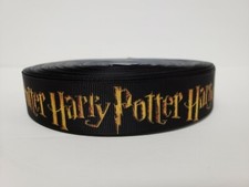 Harry Potter Black Grosgrain Ribbon 1" By the yard NEW
