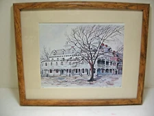 Framed Print Sketch of Building Hotel Inn by Helen McDaniel Ltd Edition 18/1000