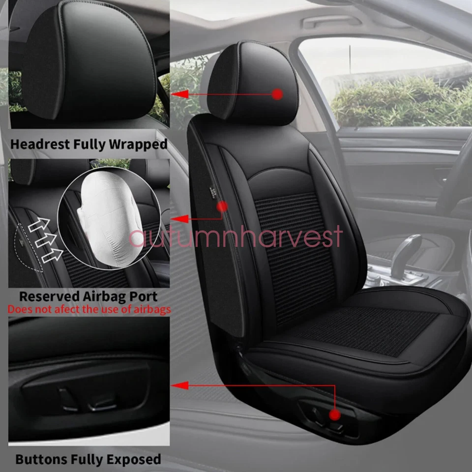 Juego completo de funda de asiento de coche apta para Ford Focus 5 asientos amortiguadores delanteros traseros Foto 4 de 4