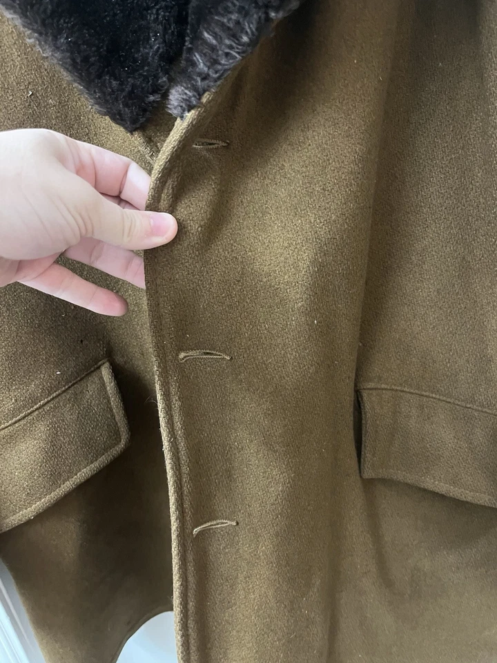 Vintage Brown Wool And Fur Windbreaker By Van Heusen Size 46 - Image 4 of 4