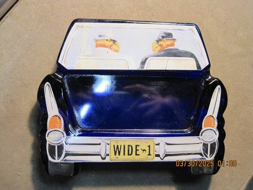 Vtg Joe Camel Cigarette Car Shaped 2-sided Glass Cobalt Blue Ashtray Wide 1 - Picture 2 of 2