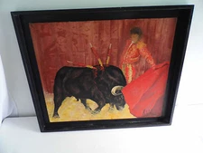 SPLENDID PAINTING SIGN RUDY DENEVE SUPERB RATING "TORÉADOR" RARE SAFE VALUE