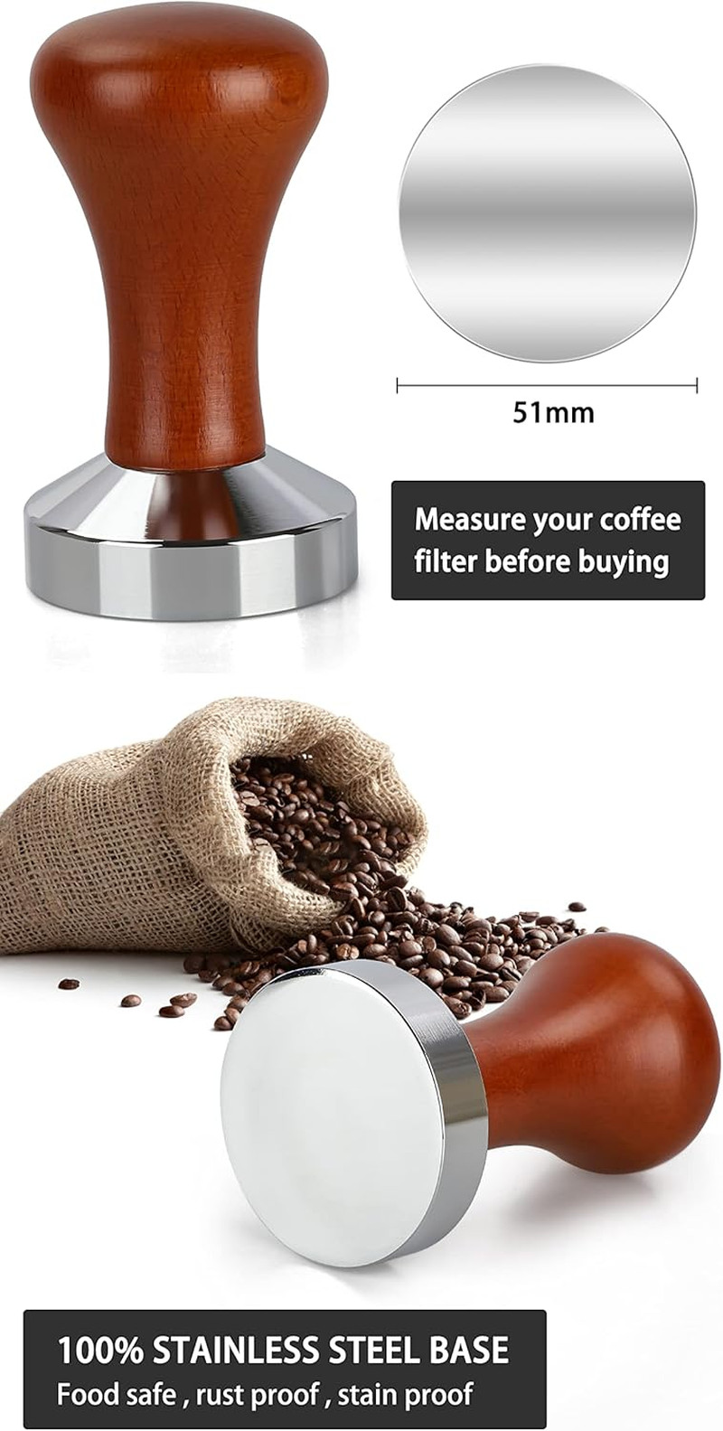 51Mm Espresso Tamper-Premium Barista Coffee Tamper Coffee Tamper Classic Series 