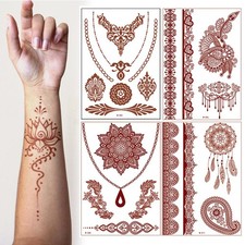 Lace Waterproof Temporary Tattoo Henna Sticker Fake Tatoo Body Hand Arm Unisex  