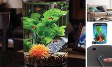 AquaView 3-Gallon 360 Aquarium with LED Lighting 7 Color Choices and Power