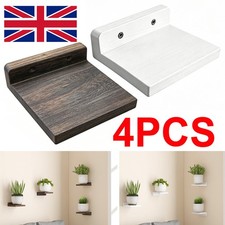 4 Pack Small Floating Wall Shelves Wooden 5 Inch Mini Display Ledges Room Decors