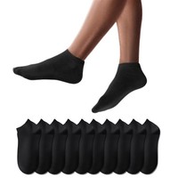 Sneaker Socken Herren Damen Baumwolle Atmungsaktiv Schwarz 10 Paar GrößE 43-46
