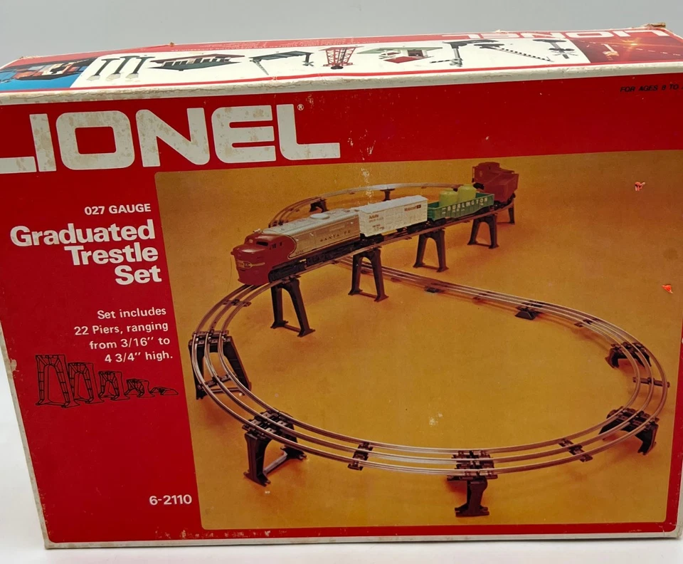 Vintage Lionel 6-2110 Graduated Trestle Set 22 Piers 027 Gauge Track Bridge NIB - Image 4 of 4