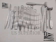 Orthopedic Bone Liver Depth Gauge Curette Chisel Rasp Elevator Hammer Set