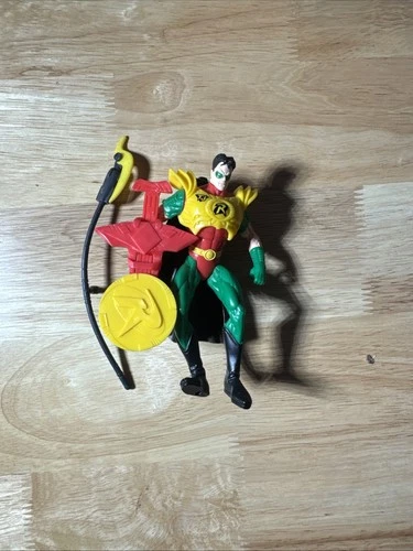 TOTAL JUSTICE LEAGUE ROBIN 1996 VINTAGE KENNER DC BATMAN ACTION FIGURE LOOSE