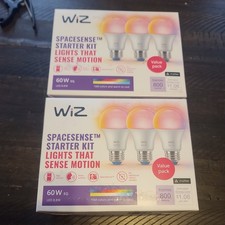 6 PACK WiZ LED Smart Lights Motion Detection A19 60W E26 2 sealed 3 packs 