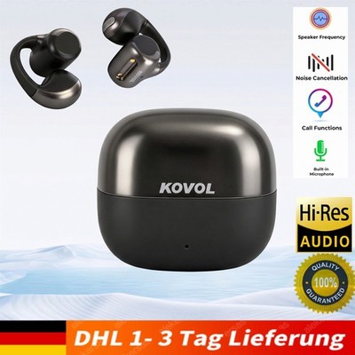 Bluetooth 6.0 Kopfhörer In-Ear Clip-on Kabellos TWS Sportkopfhörer mit Mikrofon