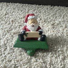 Christmas Stocking Hanger Santa Cast Iron -  ...