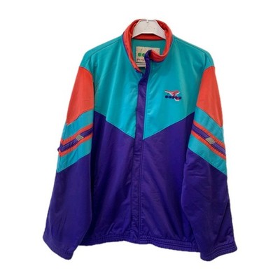 Vintage Diadora Track Jacket Men s XL Retro 80s Colorblock Full Zip Italy #89