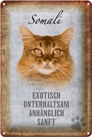 Schild Blech 20X30Cm - Made In Germany - Spruch Somali Katze Metall Deko Schild