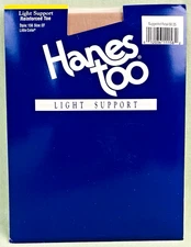 Hanes Too Pantyhose Light Support Reinforced Toe Style:156 Size:EF Barely There