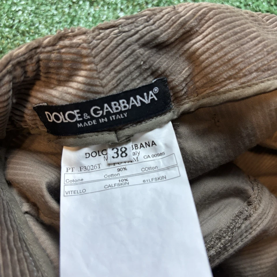 Pantalones Dolce & Gabbana Pana Cintura Baja Marrón De Colección Y2K Talla 38 EE. UU. 2 XS Para Mujer Foto 4 de 4
